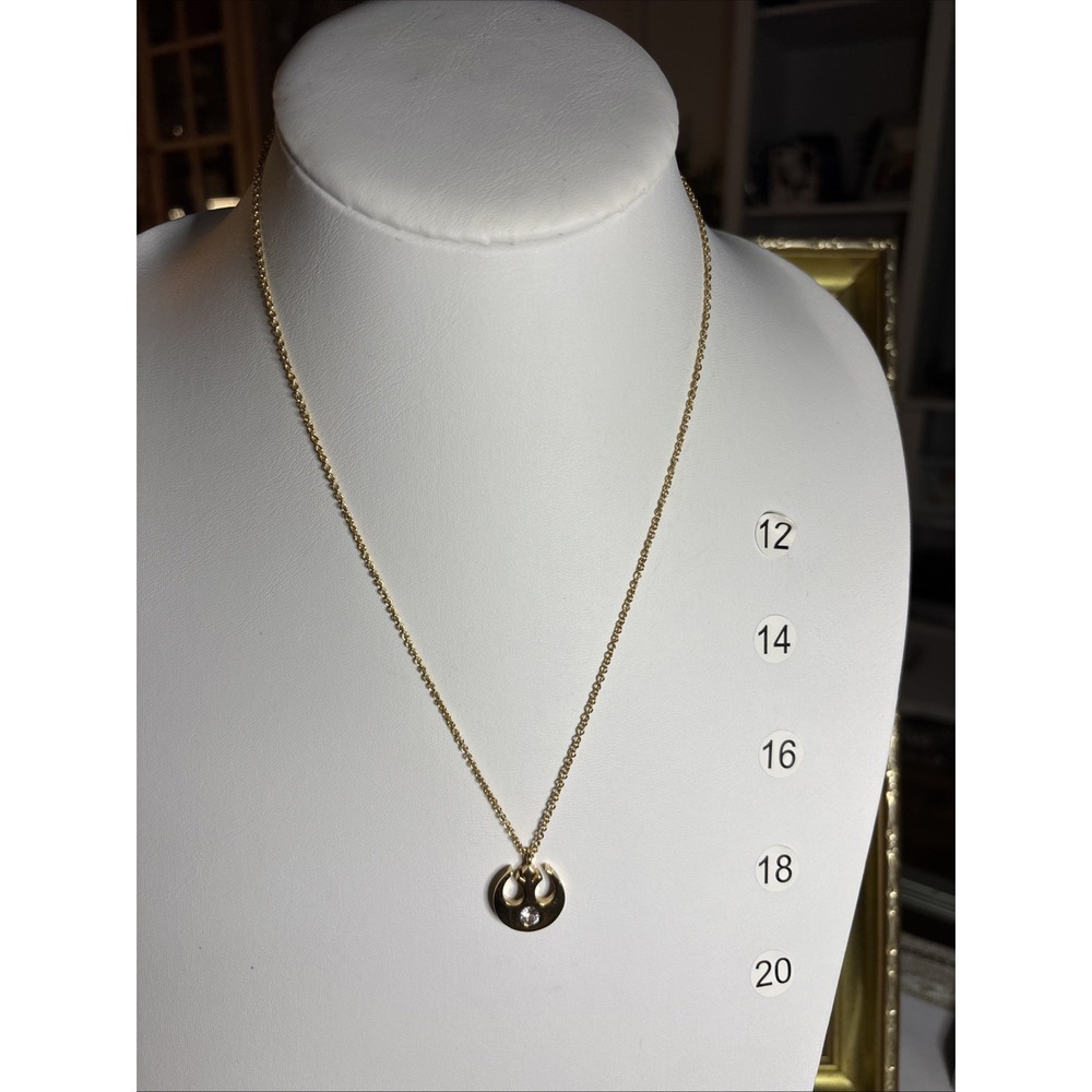 Girls Crew Star Wars Rebel Alliance Gold Plated CZ Charm Necklace Licensed Rare